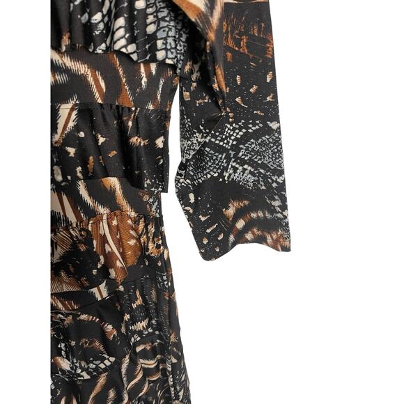 Tango Mango Tiered Ruffle Stretch Sleeveless Animal Print Dress Size Small - Picture 9 of 10
